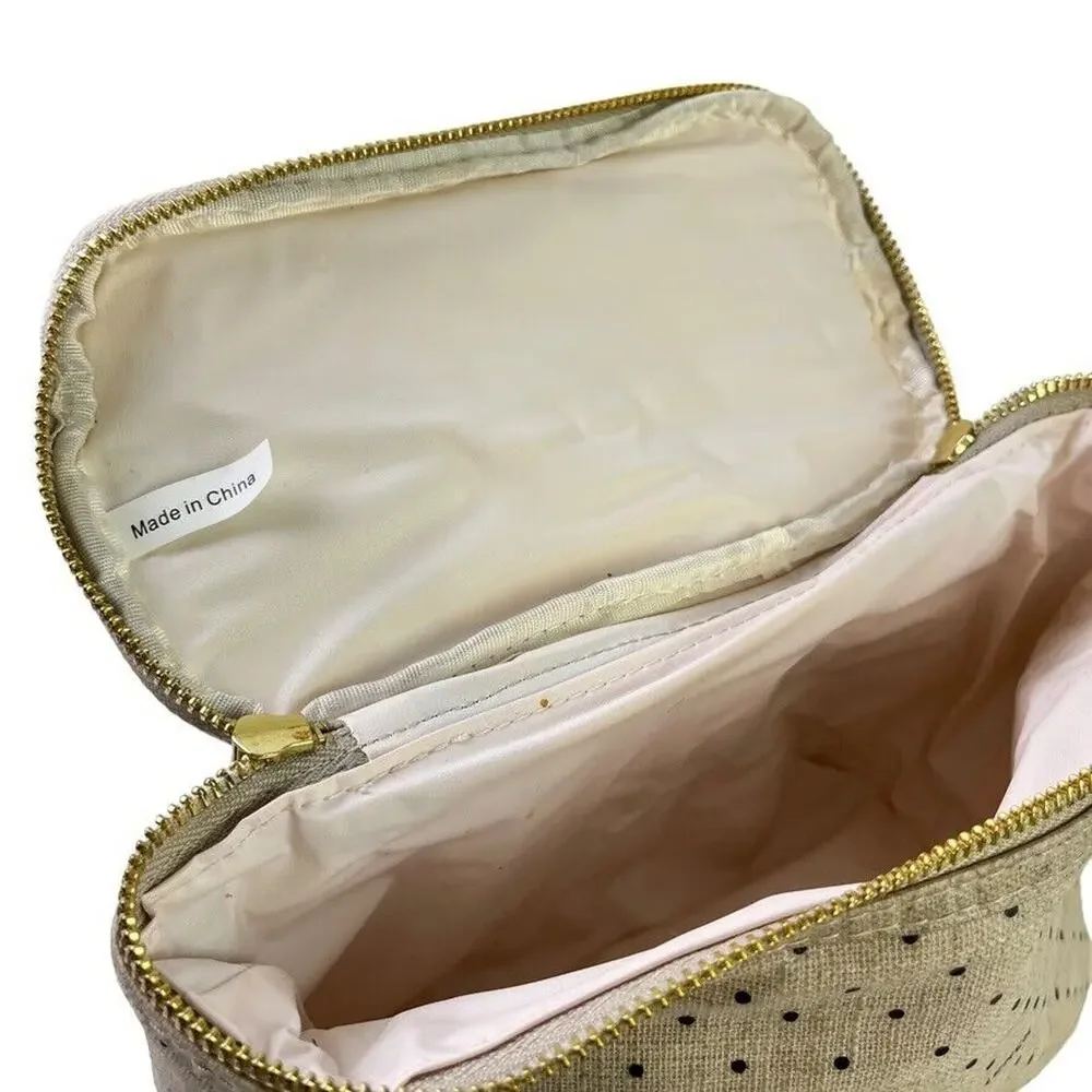 Kate Spade New York Out to Lunch Beige Black Polka Dot Tote Bag Handbag Cooler